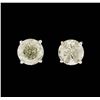 Image 1 : 14KT White Gold 0.96ctw Diamond Earrings