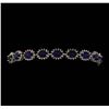 Image 1 : 14KT White Gold 16.47ctw Sapphire and Diamond Bracelet