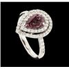 Image 4 : Platinum 1.61ct Pink Sapphire and Diamond Ring