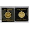 Image 1 : 2 x 1 Gram 9999 Fine Gold Canadian Maple Leaf Bullion Rounds In Original Package