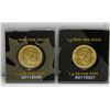 Image 2 : 2 x 1 Gram 9999 Fine Gold Canadian Maple Leaf Bullion Rounds In Original Package