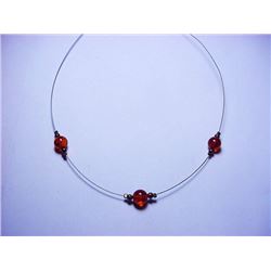VINTAGE  SILVER AMBER NECKLACE