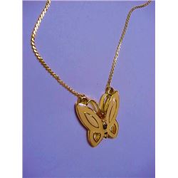 VINTAGE ENAMEL BUTTERFLY NECKLACE