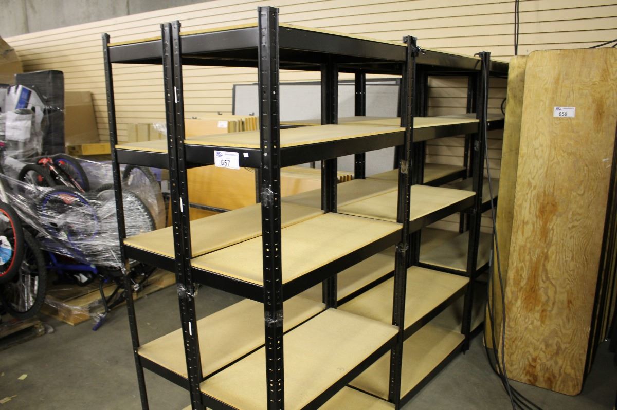 LOT OF 6 LIGHT WEIGHT STORAGE RACKS - Able Auctions