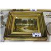Image 1 : FRAMED ORIGINAL OIL ON BOARD PAINTING OF A WOMAN WORKING ON A TRAIL