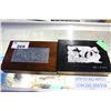 Image 1 : 2 ASSORTED WOOD WITH NATIVE DESIGN JEWELLERY BOXES WITH CONTENTS