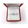 Image 2 : 1.10CT BLUE TOPAZ AND DIAMOND SOLITAIRE RING, OVAL CUT, 2 DIAMONDS, INCLUDES $300 CERTIFICATE