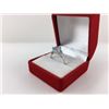Image 2 : BLUE TOPAZ AND DIAMOND SOLITAIRE RING, PEAR CUT TOPAZ, 2 DIAMONDS, STERLING SILVER, RETAIL $350