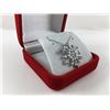 Image 2 : STERLING SILVER DIAMOND SNOWFLAKE NECKLACE/PENDANT SET, RETAIL $275