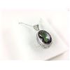 Image 2 : HUGE 70CT OVAL MYSTIC TOPAZ NECKLACE, FILIGREE DESIGN, STERLING SILVER