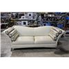 Image 1 : LARGE CREAM PATTERNED SOFA WITH PILLOWS