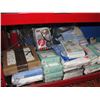 Image 1 : SHELF LOT OF ASSORTED LINENS INC. SHEETS, BLANKETS, BABY CLOTHING AND MORE