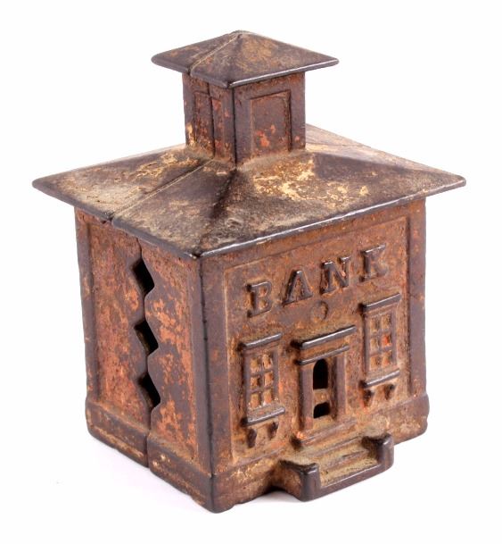 Coin Bank Collection Antique Cast Iron Coin Bank Collection