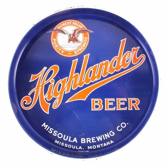 Missoula Brewing Co. Highlander Beer Tray Montana