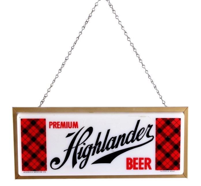 Highlander Beer Lighted Advertising Sign