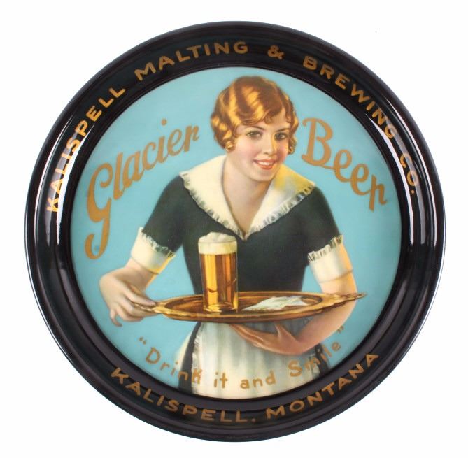 RARE Glacier Beer Tray from Kalispell Montana