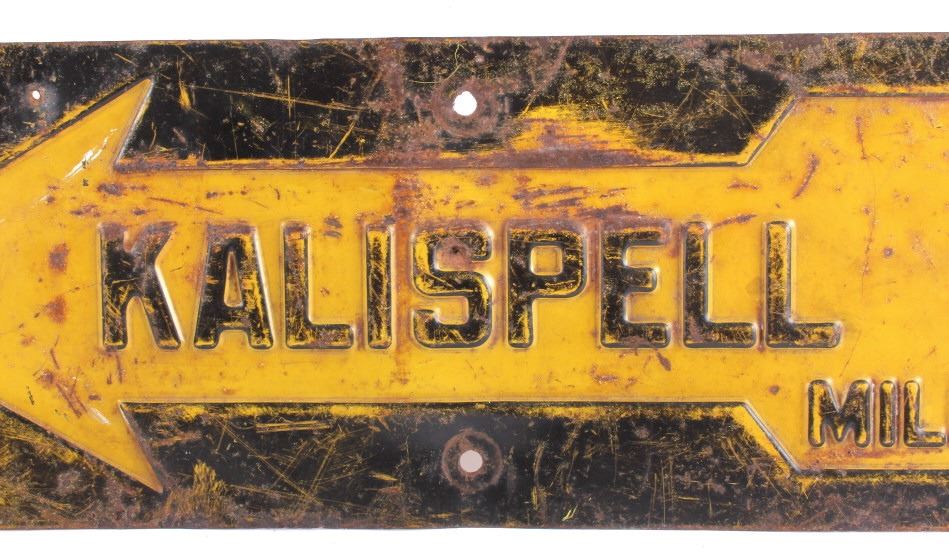 Original Kalispell Montana Highway Sign