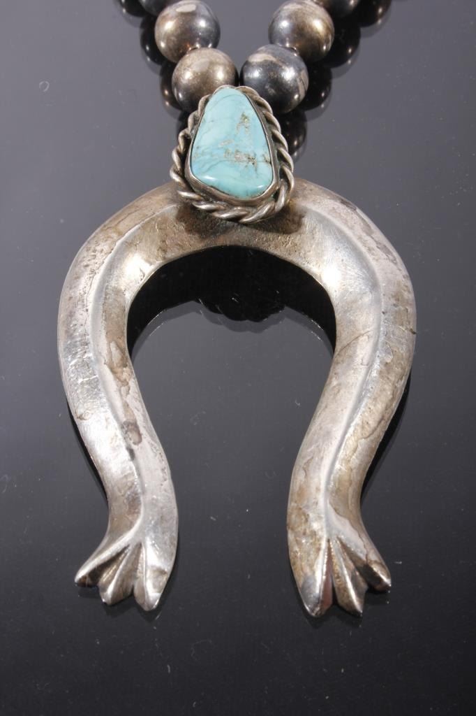 Navajo Naja Squash Blossom Necklace Early 1900