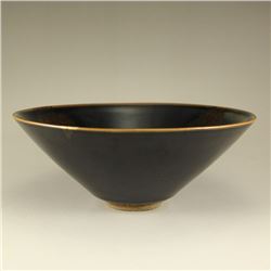 Chinese Song Dynasty Jian Kiln Black Glaze Leaf Bowl