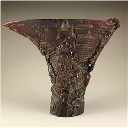 Chinese Qing Dynasty Ox Horn Sacrificed Cup