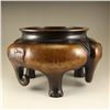 Image 1 : Vintage Chinese Red Copper Inlay Silver Wire Elephant Head 3 Leg Incense Burner