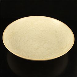 Chinese Song Dynasty Ding Kiln White Glaze Porcelain Plate
