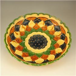 Chinese Liao Dynasty San Cai Porcelain Lotus Flower Plate