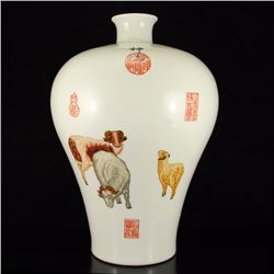 Superb Chinese Qing Dynasty Enamels Porcelain Big Vase w Qianlong Mark