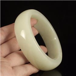 Inside Diameter 58 mm Chinese Hetian Jade Bracelet w Certificate