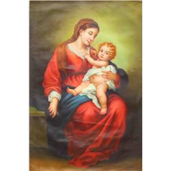 Hand-drawing Canvas Oil Painting Depicting Holy Mother