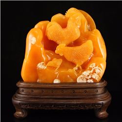 Indonesia Jin Tian Huang Statue - Rooster w Certificate