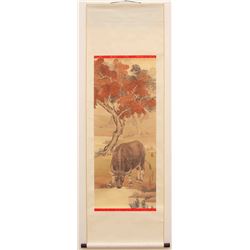 Chinese Watercolour on Xuan Paper Ox Painting