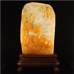 Indonesia Jin Tian Huang Statue - Deer w Certificate