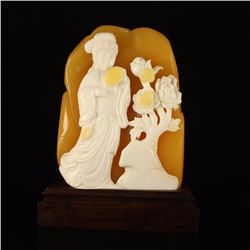 Indonesia Jin Tian Huang Statue - Beautiful Girl w Certificate