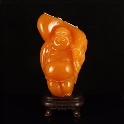 Indonesia Jin Tian Huang Laughing Buddha Statue W Certificate