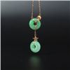 Image 3 : Fine Natural Jadeite Pendant & Gold Chain w Certificate