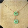 Image 5 : Fine Natural Jadeite Pendant & Gold Chain w Certificate