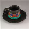 Image 12 : A Set Tibet Black Pottery Inlay Turquoise Teapot & Cups