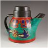 Image 3 : A Set Tibet Black Pottery Inlay Turquoise Teapot & Cups