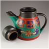 Image 5 : A Set Tibet Black Pottery Inlay Turquoise Teapot & Cups