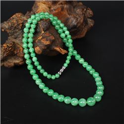 Fine Natural Jadeite Beads Necklace w Certificate