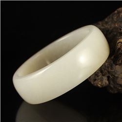 Inside Diameter 59 mm Chinese Hetian Jade Bracelet w Certificate