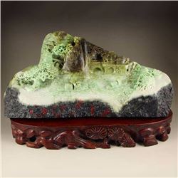 Chinese Dushan Jade Statue - Sages In The Boat