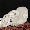 Image 2 : Openwork Chinese Natural White Hetian Jade Ruyi Statue