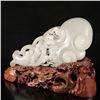 Image 4 : Openwork Chinese Natural White Hetian Jade Ruyi Statue