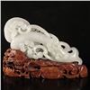 Image 5 : Openwork Chinese Natural White Hetian Jade Ruyi Statue