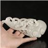 Image 6 : Openwork Chinese Natural White Hetian Jade Ruyi Statue
