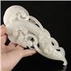 Image 7 : Openwork Chinese Natural White Hetian Jade Ruyi Statue