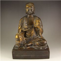 Chinese Ming Dynasty Taoism Gilt Gold Bronze Statue