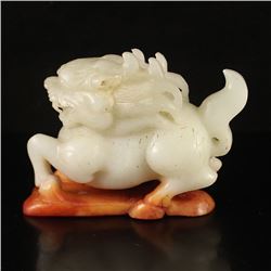 Vintage Chinese Hetian Jade Statue - Kylin